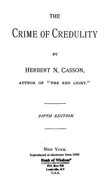 (image for) The Crime of Credulity